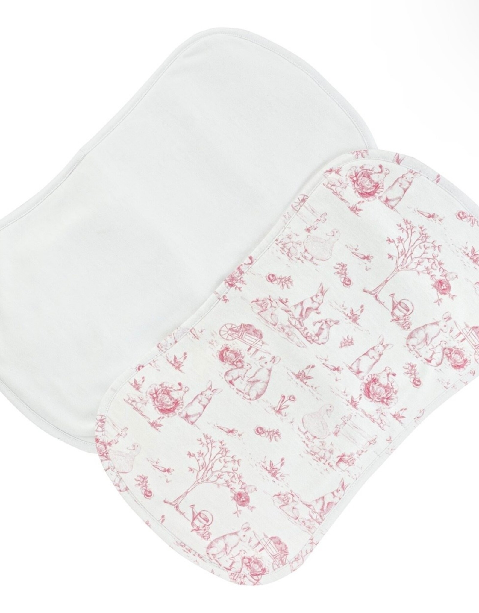 Baby Club Chic Pink Toile Bunnies Burp Cloth