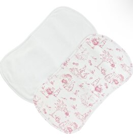 Baby Club Chic Pink Toile Bunnies Burp Cloth