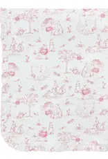 Baby Club Chic Pink Toile Bunnies Ruffled Blanket