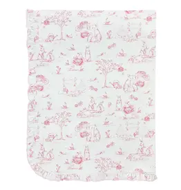 Baby Club Chic Pink Toile Bunnies Ruffled Blanket