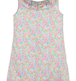 Casero Fuchsia Wildflowers Ruffle Dress
