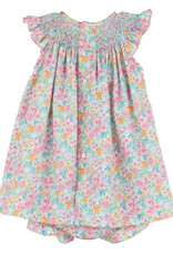Casero Fuchsia Wildflowers Smock Bishop Dress