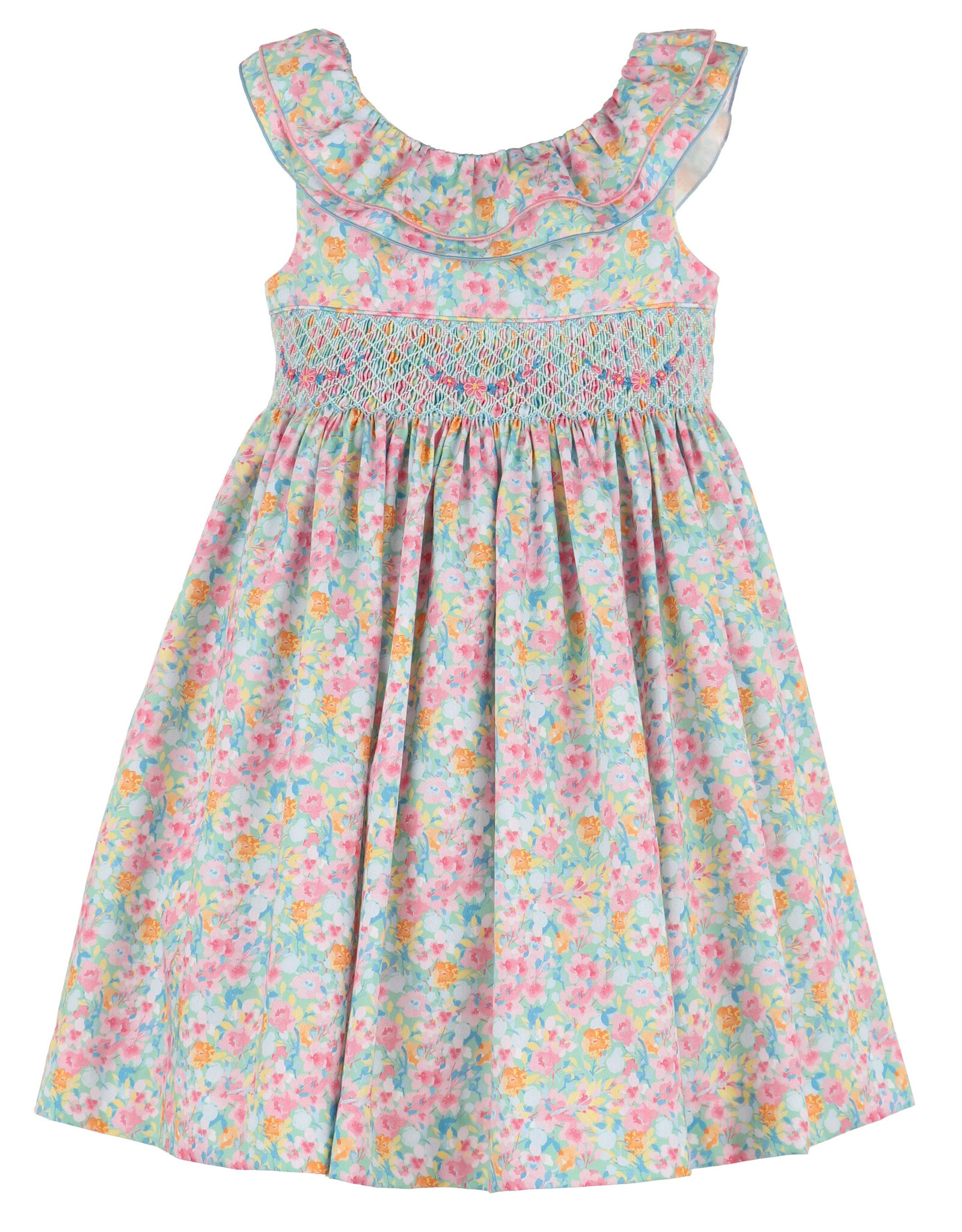Casero Fuchsia Wildflowers Smock Dress