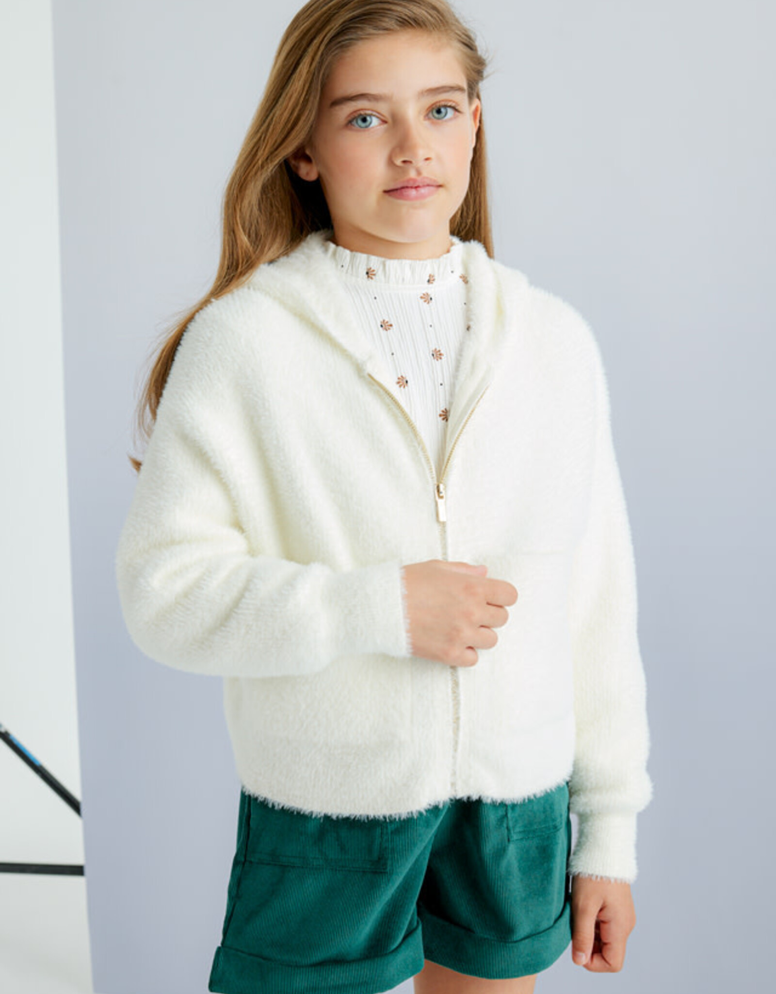 Mayoral Natural Tween Zip Up w/Hood