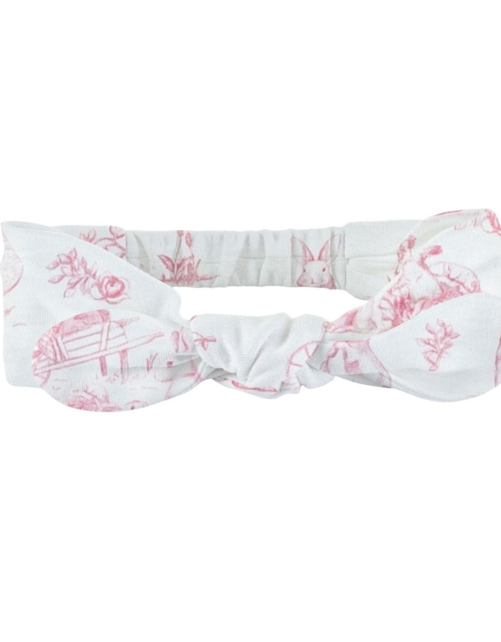Pink Toile Bunnies Headband