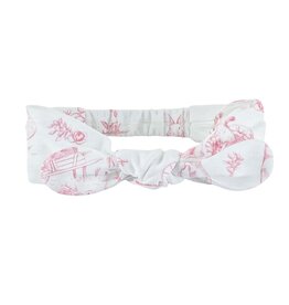 Pink Toile Bunnies Headband