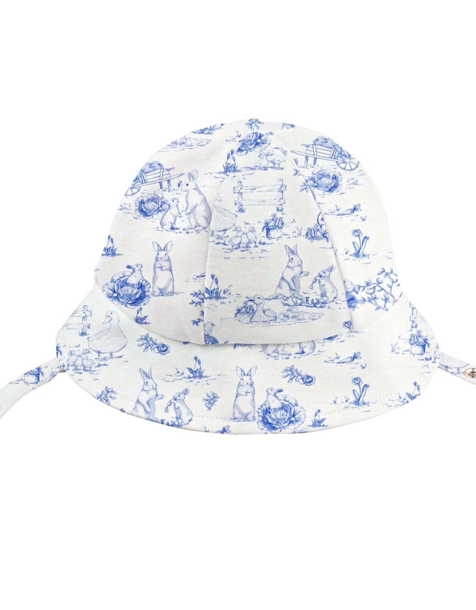 Baby Club Chic Blue Toile Bunnies Sun Hat