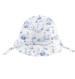 Baby Club Chic Blue Toile Bunnies Sun Hat