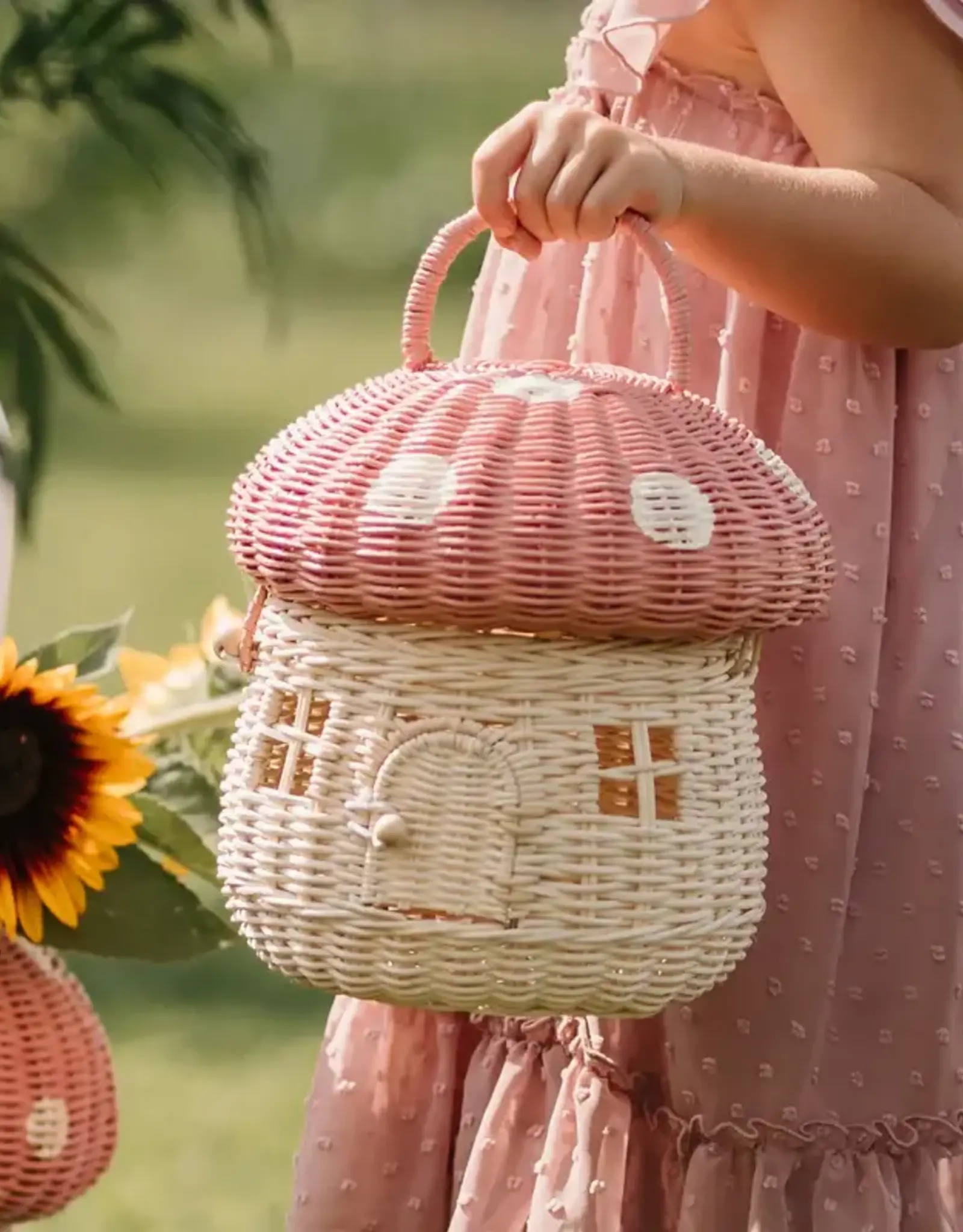 Olli Ella Rattan Mushroom Basket