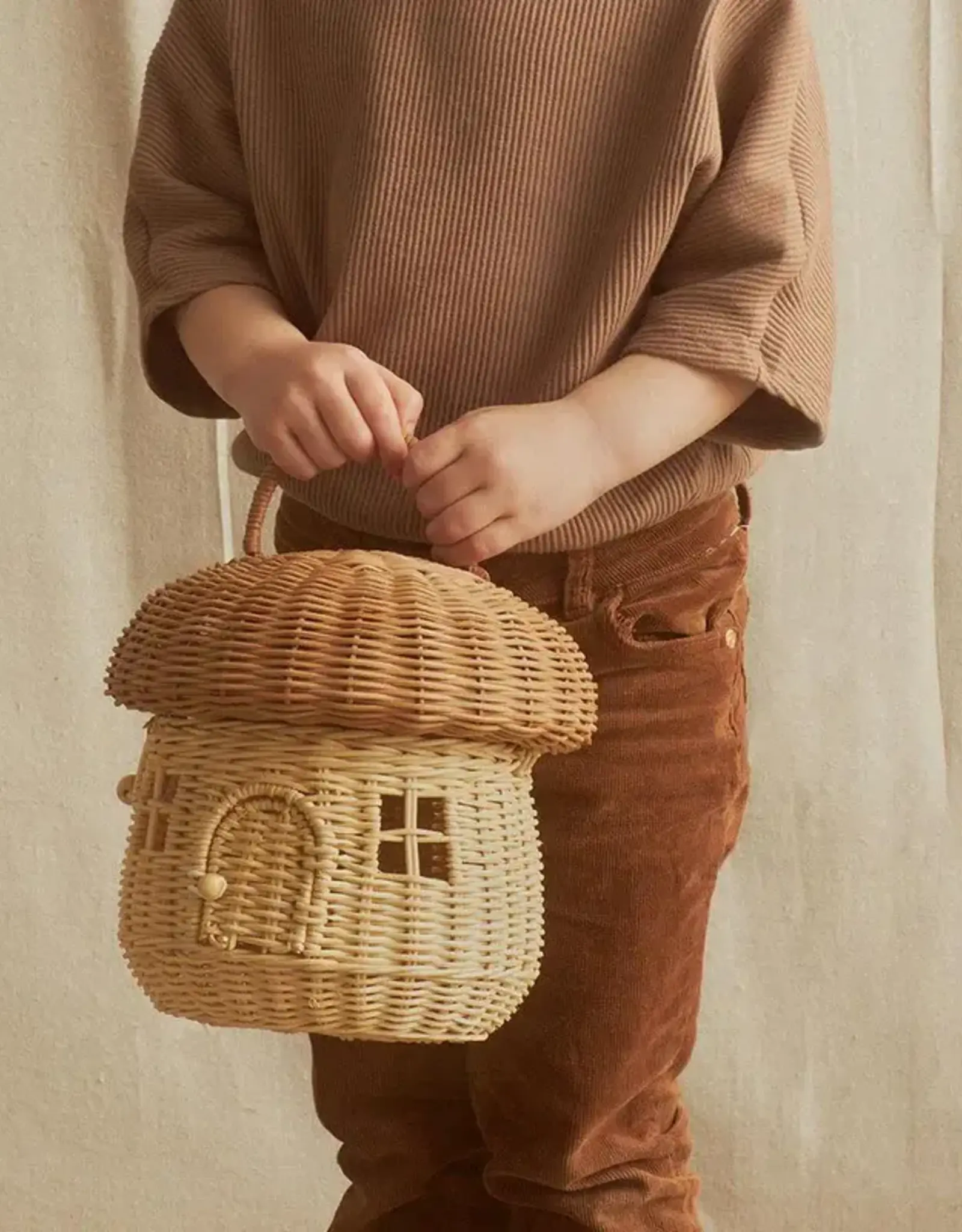 Olli Ella Rattan Mushroom Basket