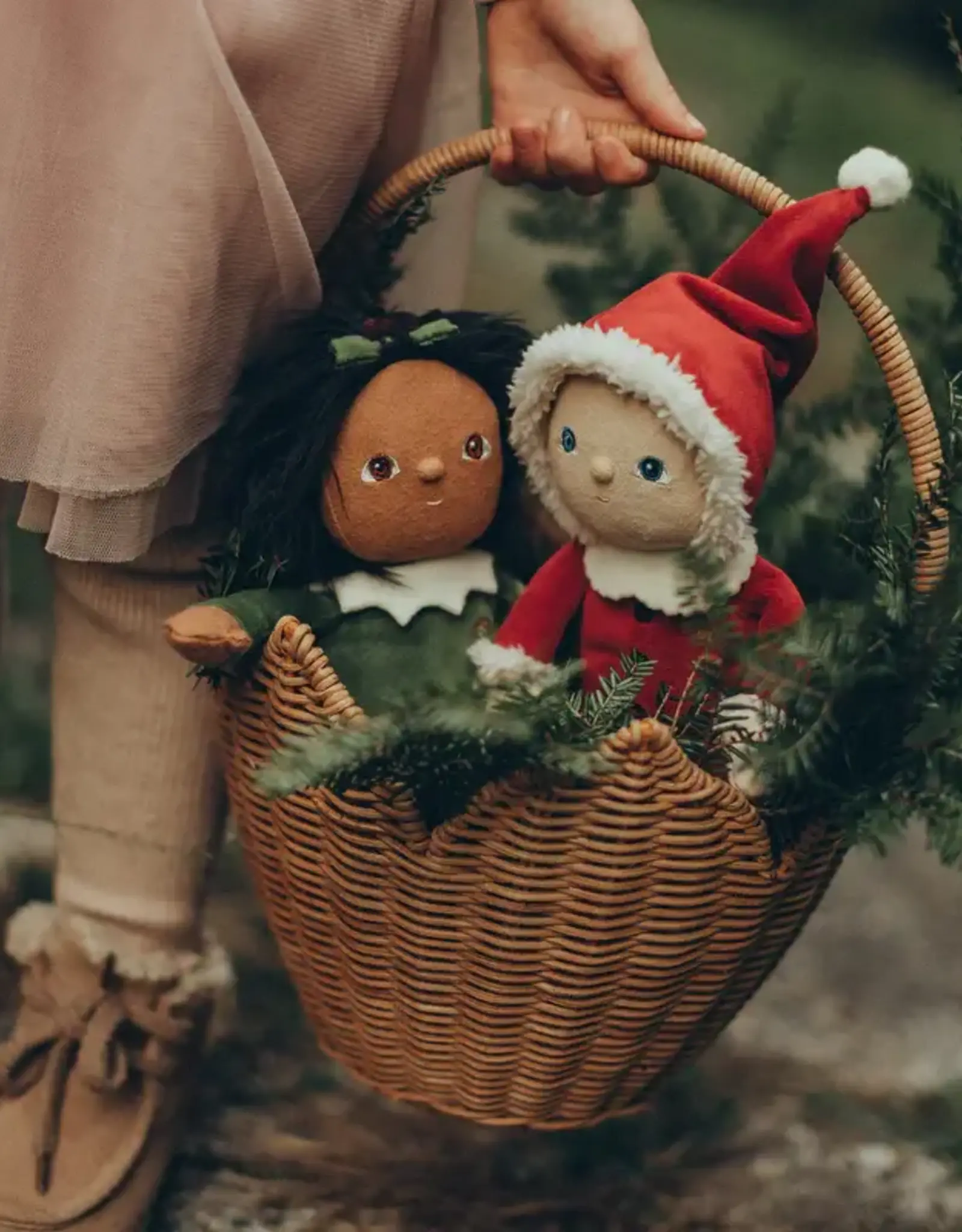 Olli Ella Poinsettia Carry Basket