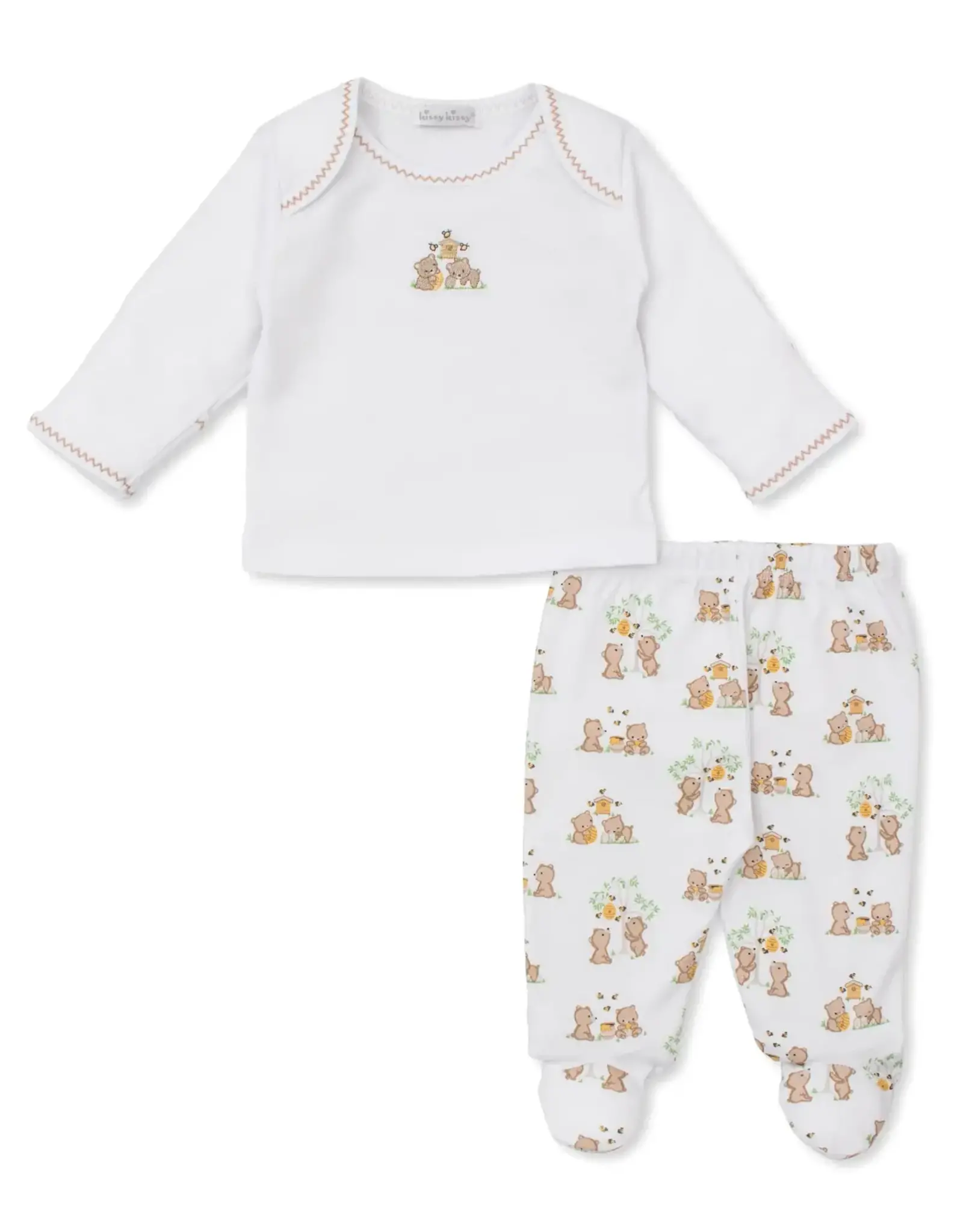 Kissy Kissy Honeybear 2pc Footed Pant Set