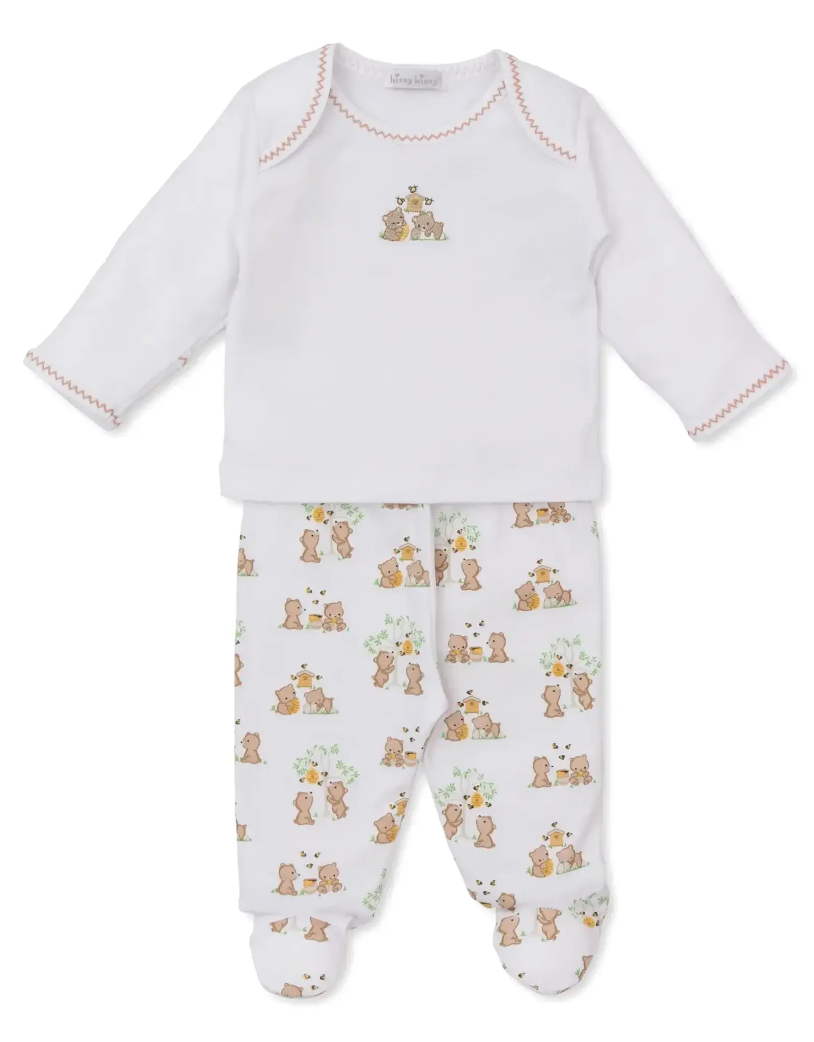 Kissy Kissy Honeybear 2pc Footed Pant Set