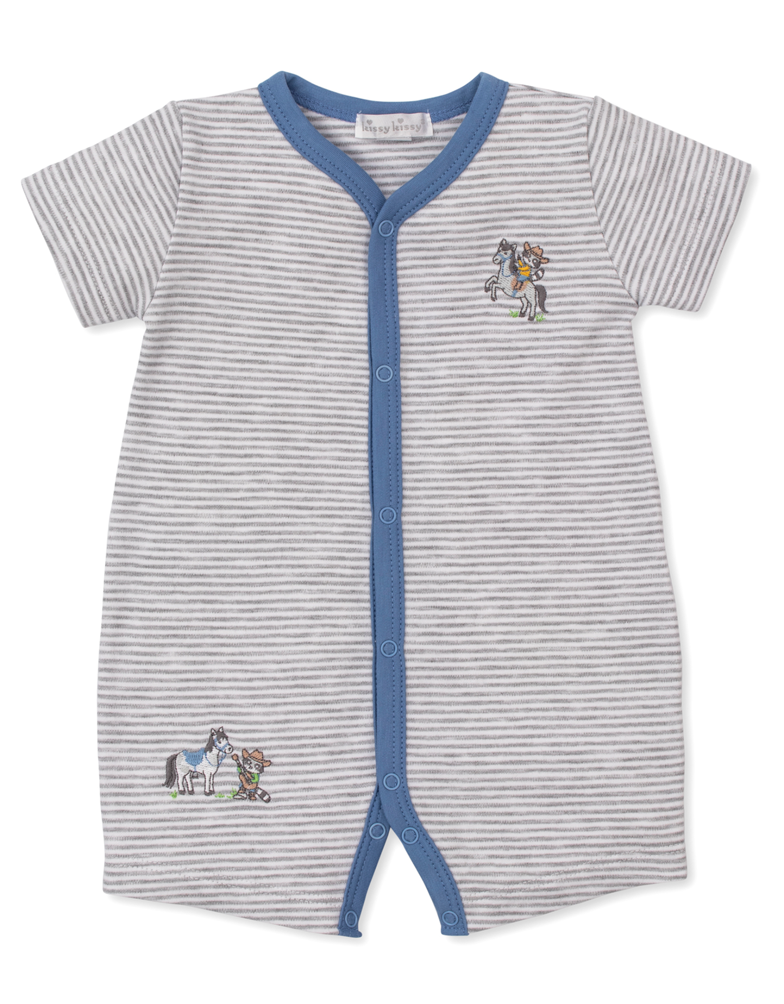 Kissy Kissy Roundup Grey Stripe Shortall
