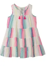 Hatley Neon Stripes Layered Tiered Dress