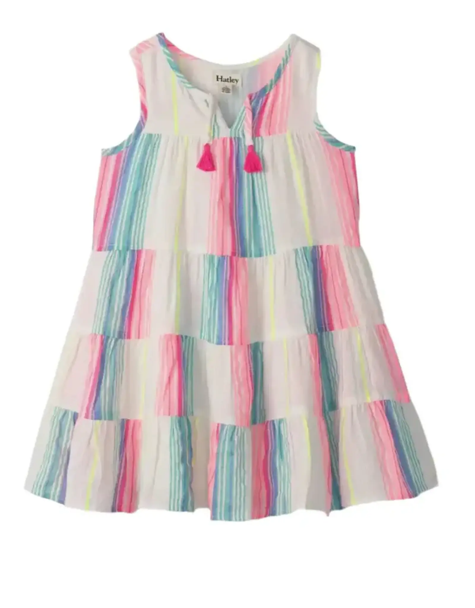 Hatley Neon Stripes Layered Tiered Dress