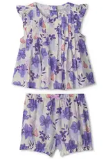 Hatley Painted Magnolias Pin Tuck Short Set