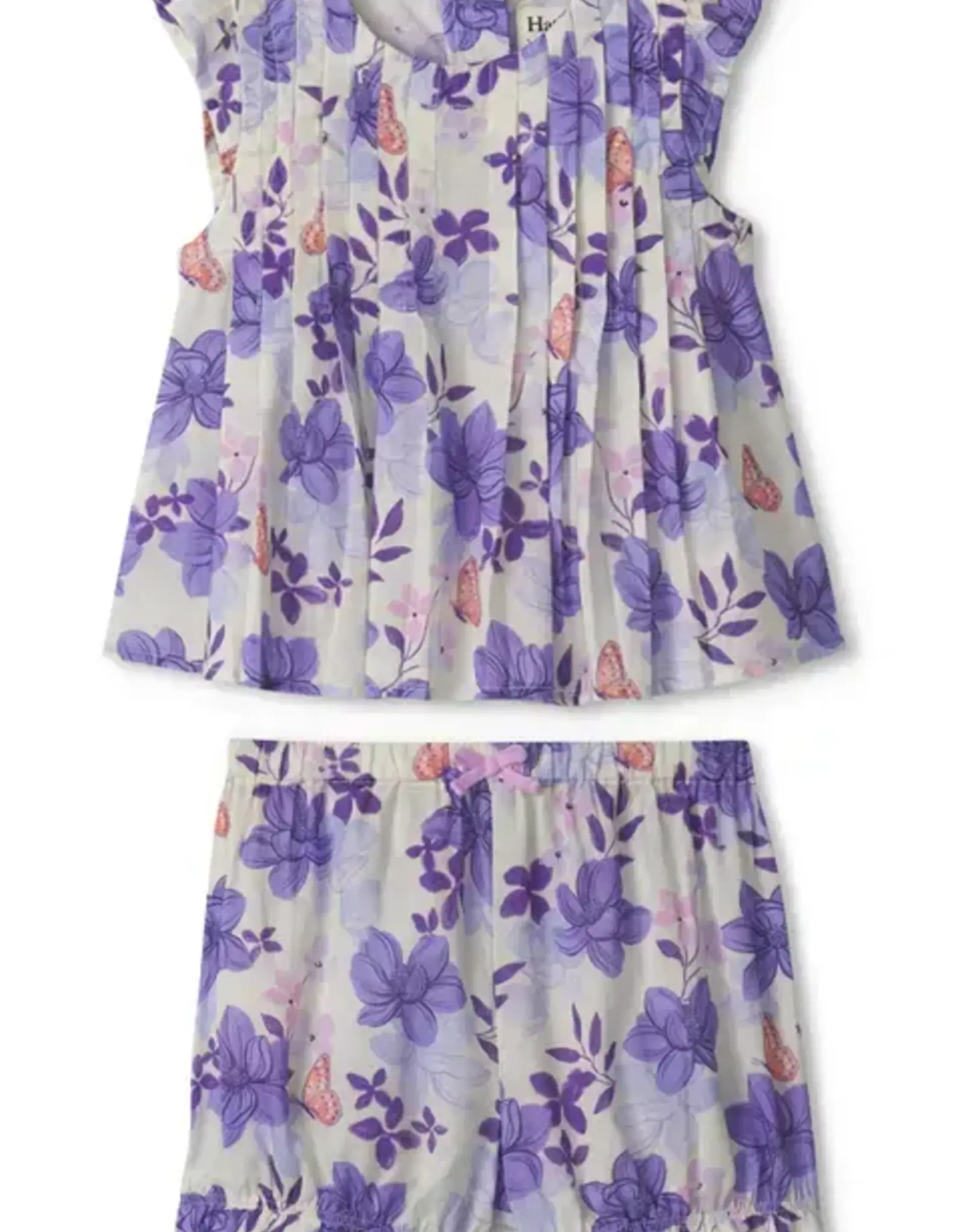 Hatley Painted Magnolias Pin Tuck Short Set