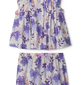 Hatley Painted Magnolias Pin Tuck Short Set