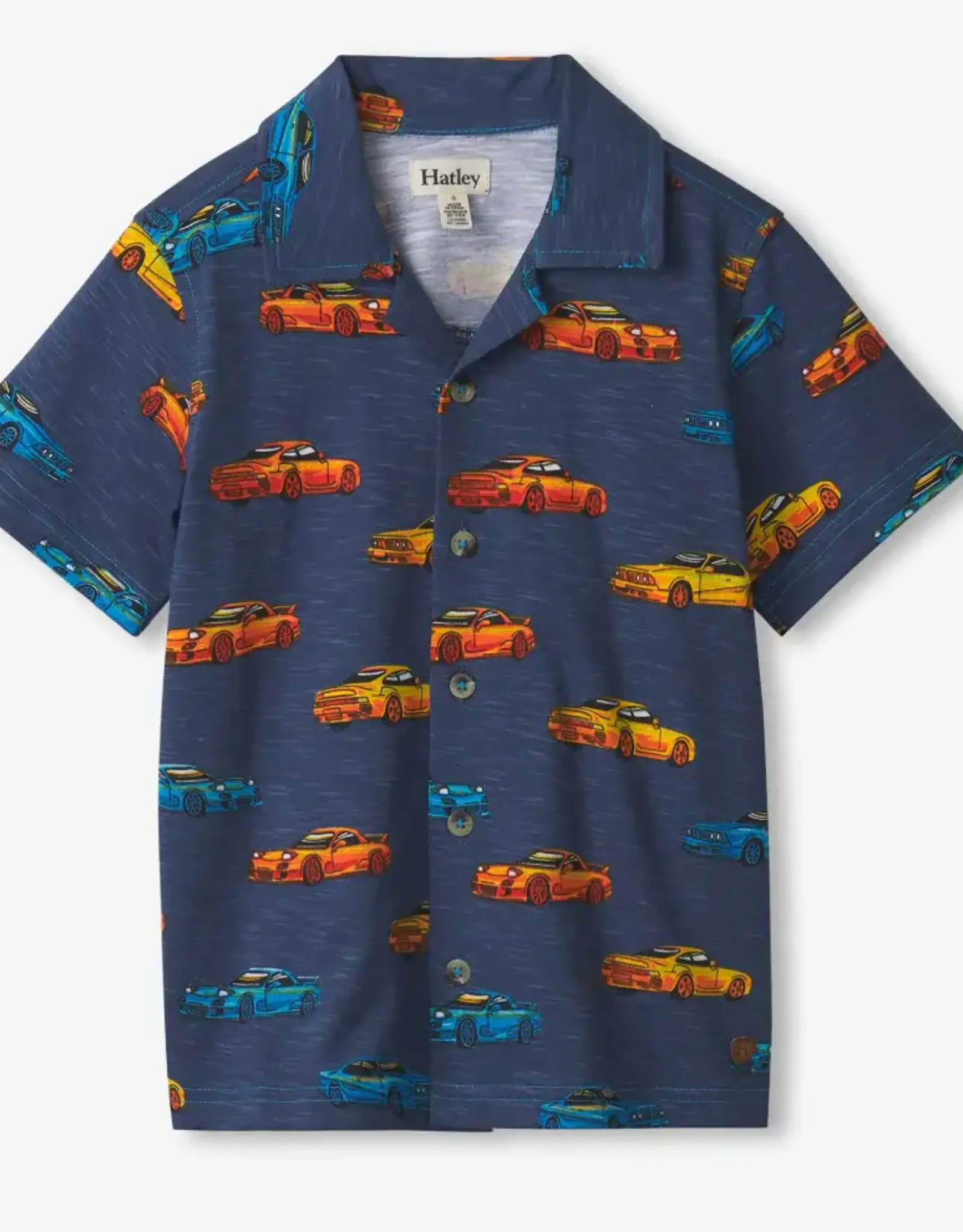 Hatley Vaporwave Cars Jersey Button Down