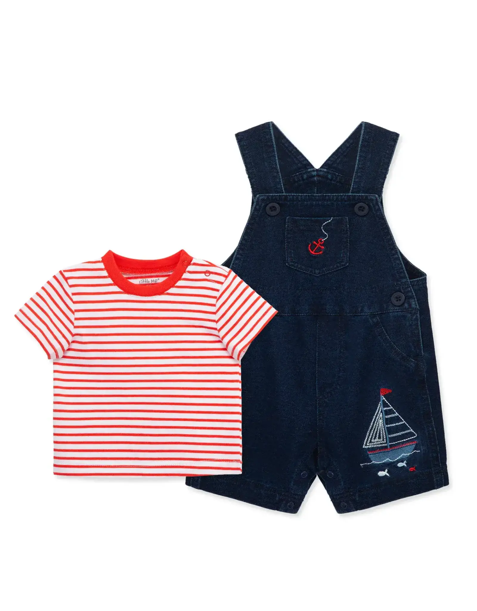 Little Me Sailboat Knit Shortall