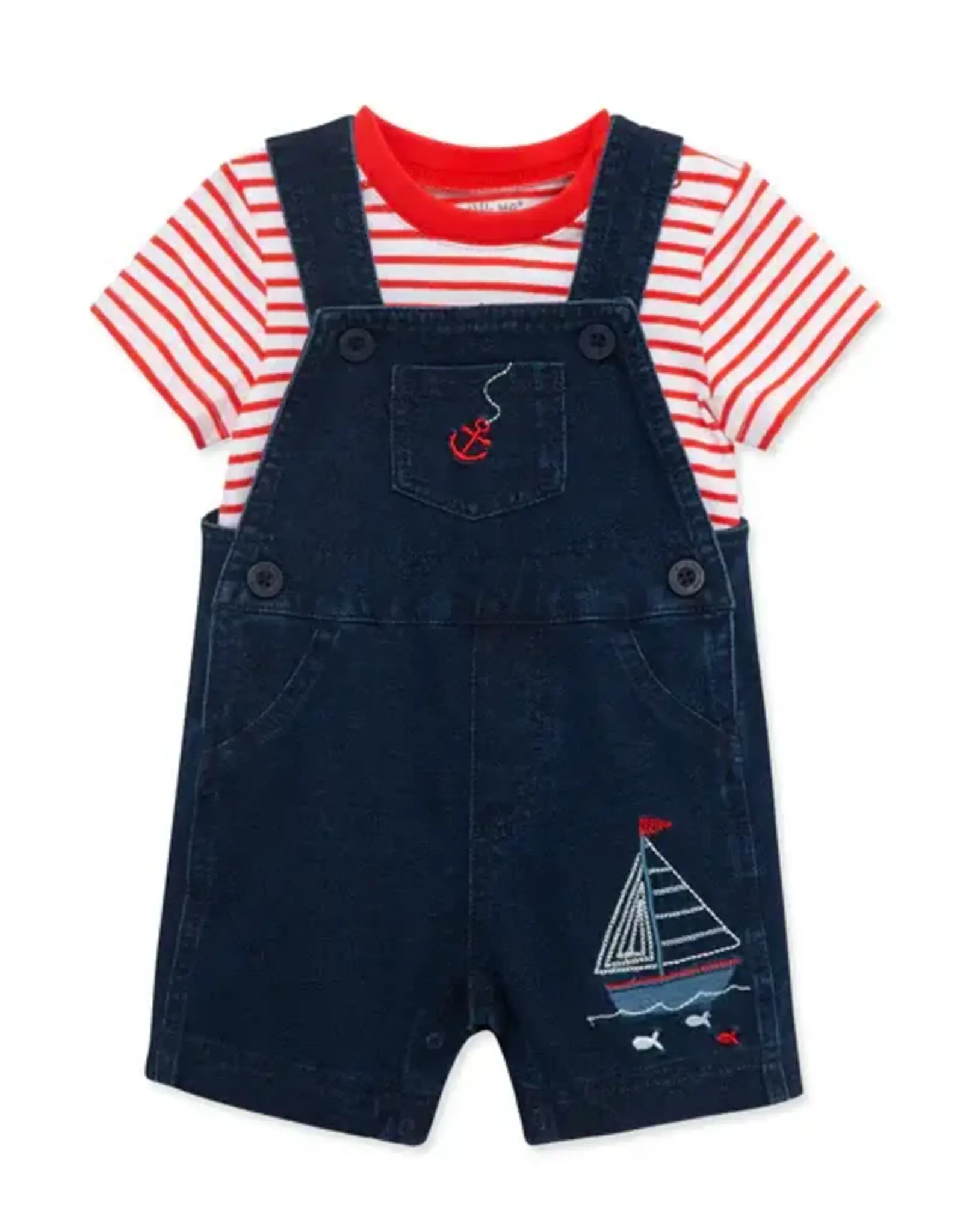 Little Me Sailboat Knit Shortall