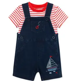 Little Me Sailboat Knit Shortall