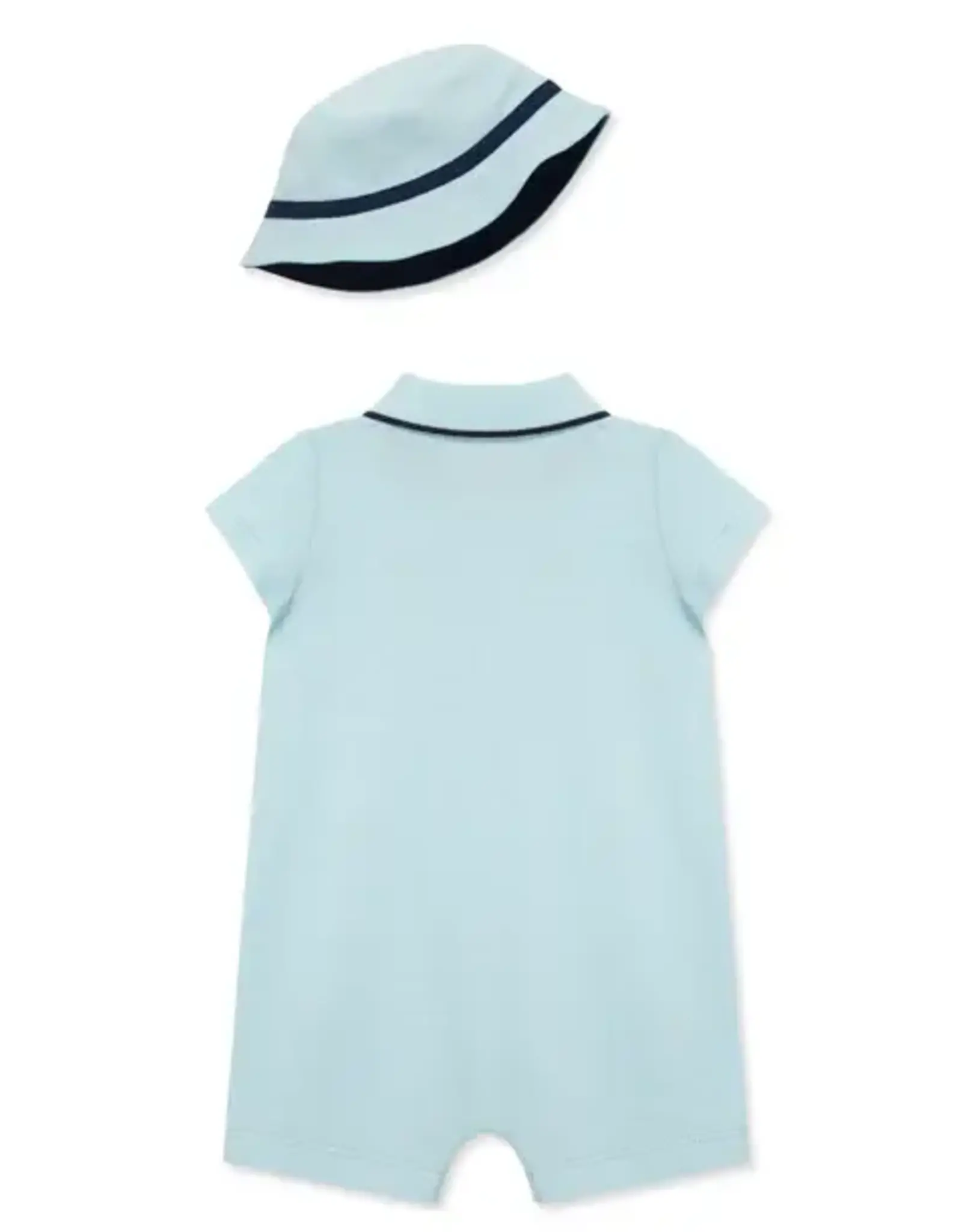 Little Me Trucks Romper & Hat