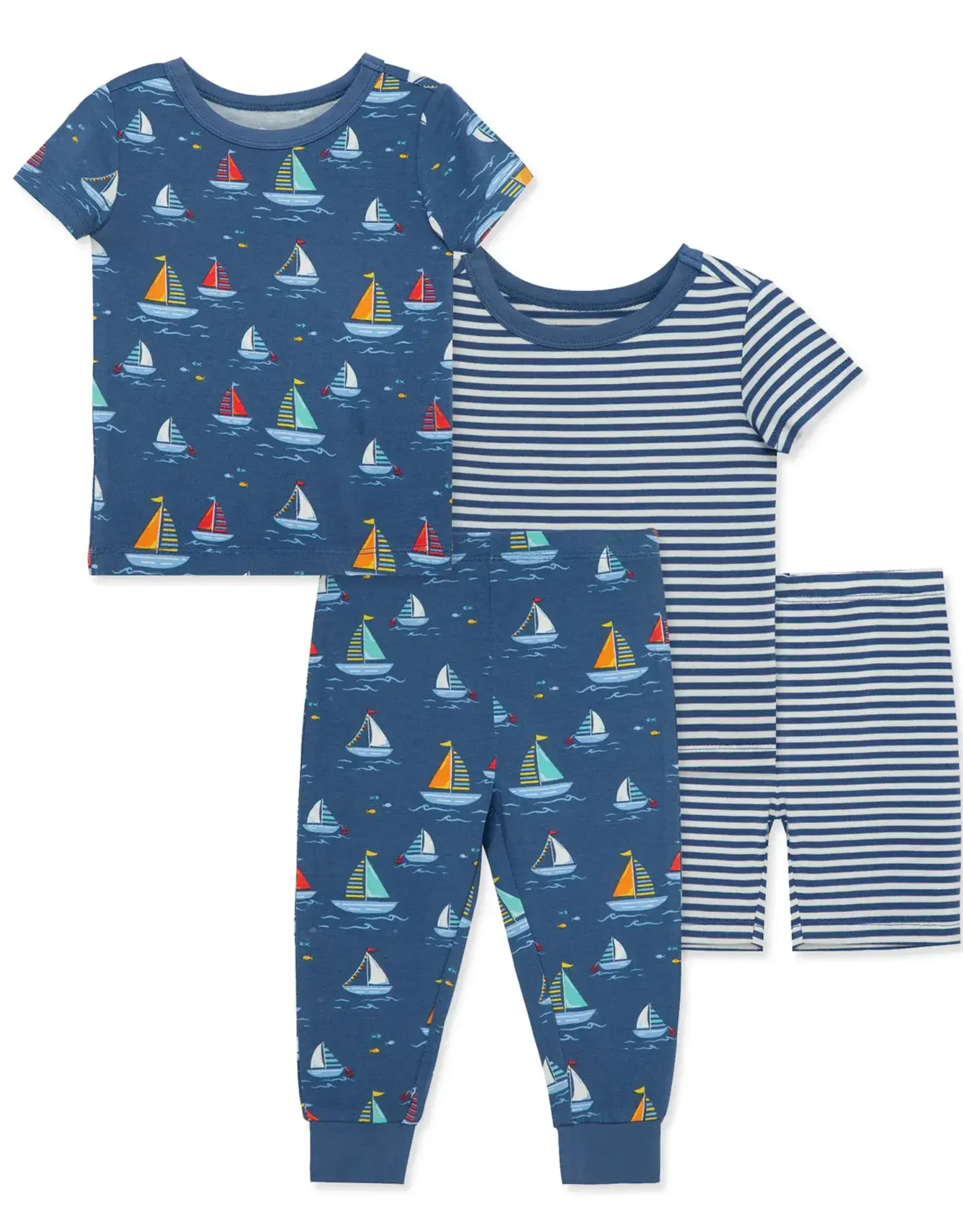 Little Me Sailboat 4-Piece Pajama Set