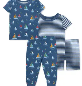 Little Me Sailboat 4-Piece Pajama Set