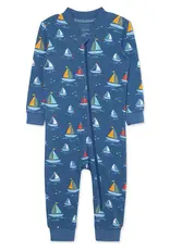 Little Me Sailboat Zip Front Pajama