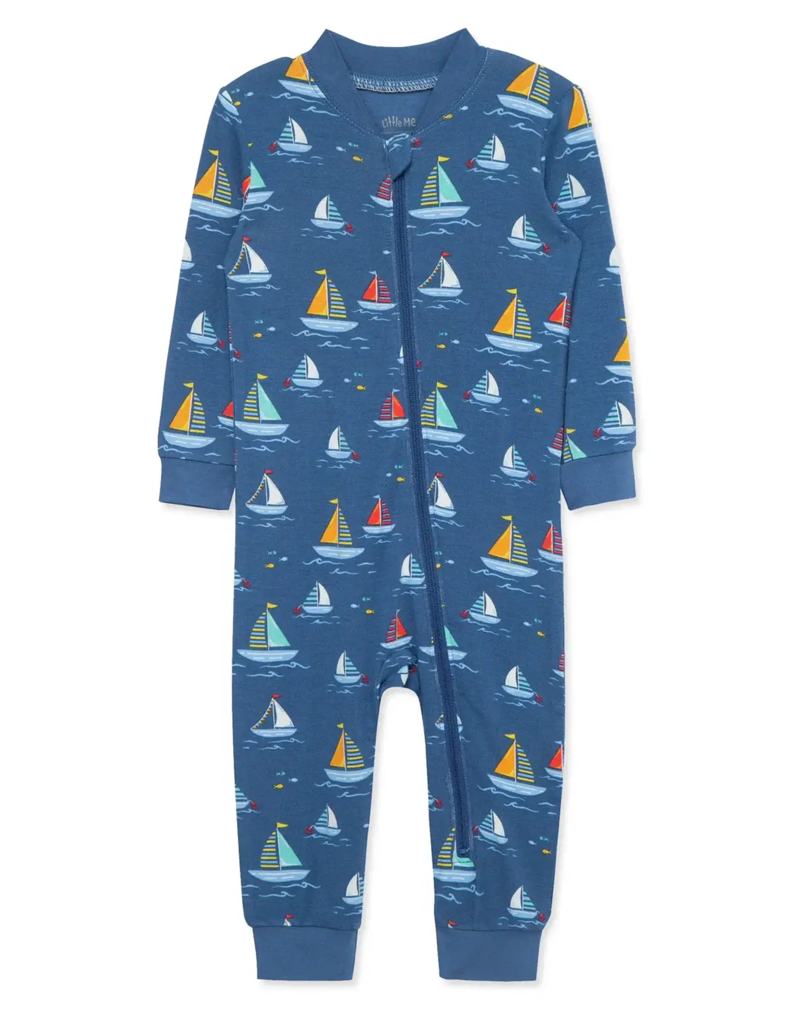 Little Me Sailboat Zip Front Pajama