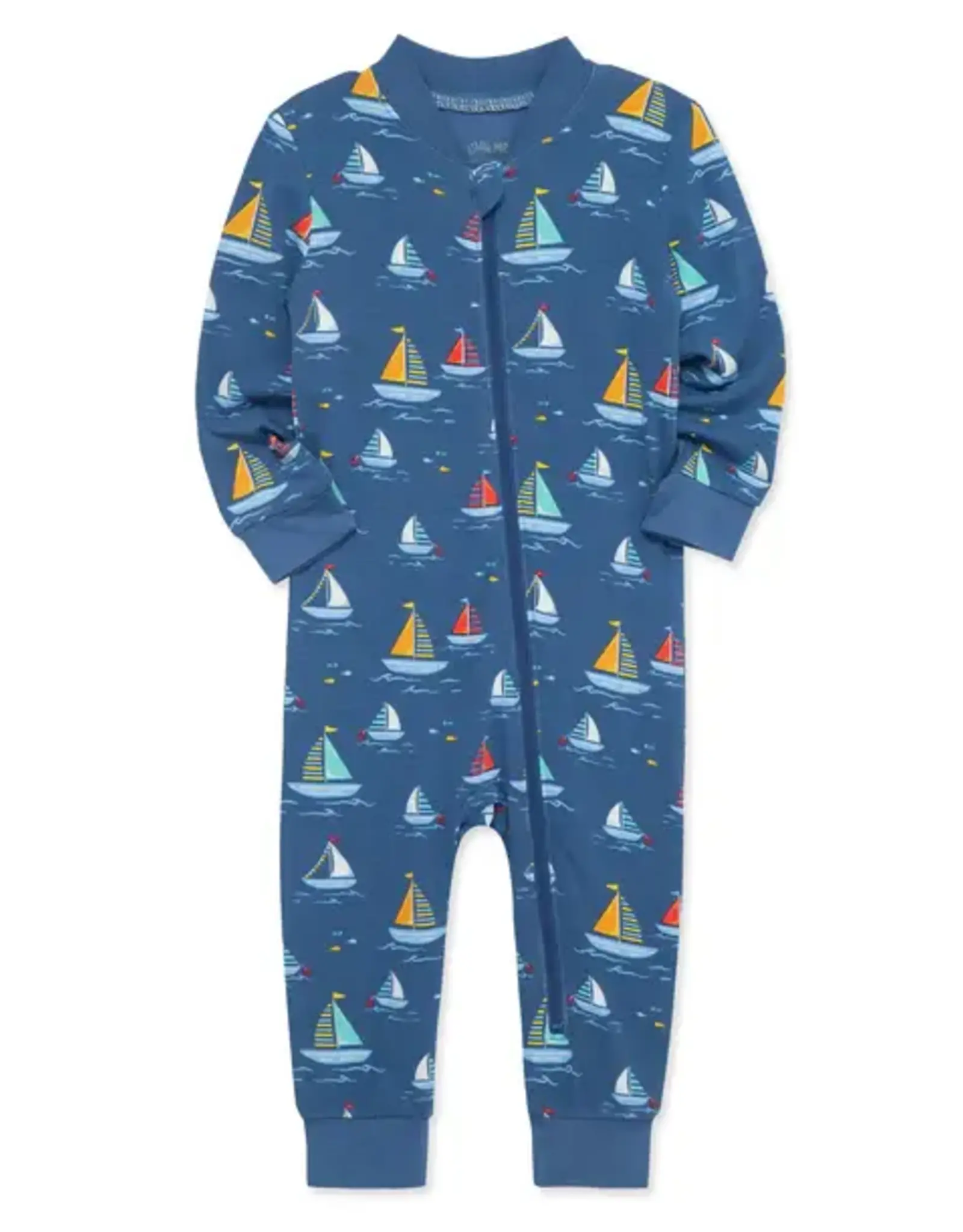Little Me Sailboat Zip Front Pajama