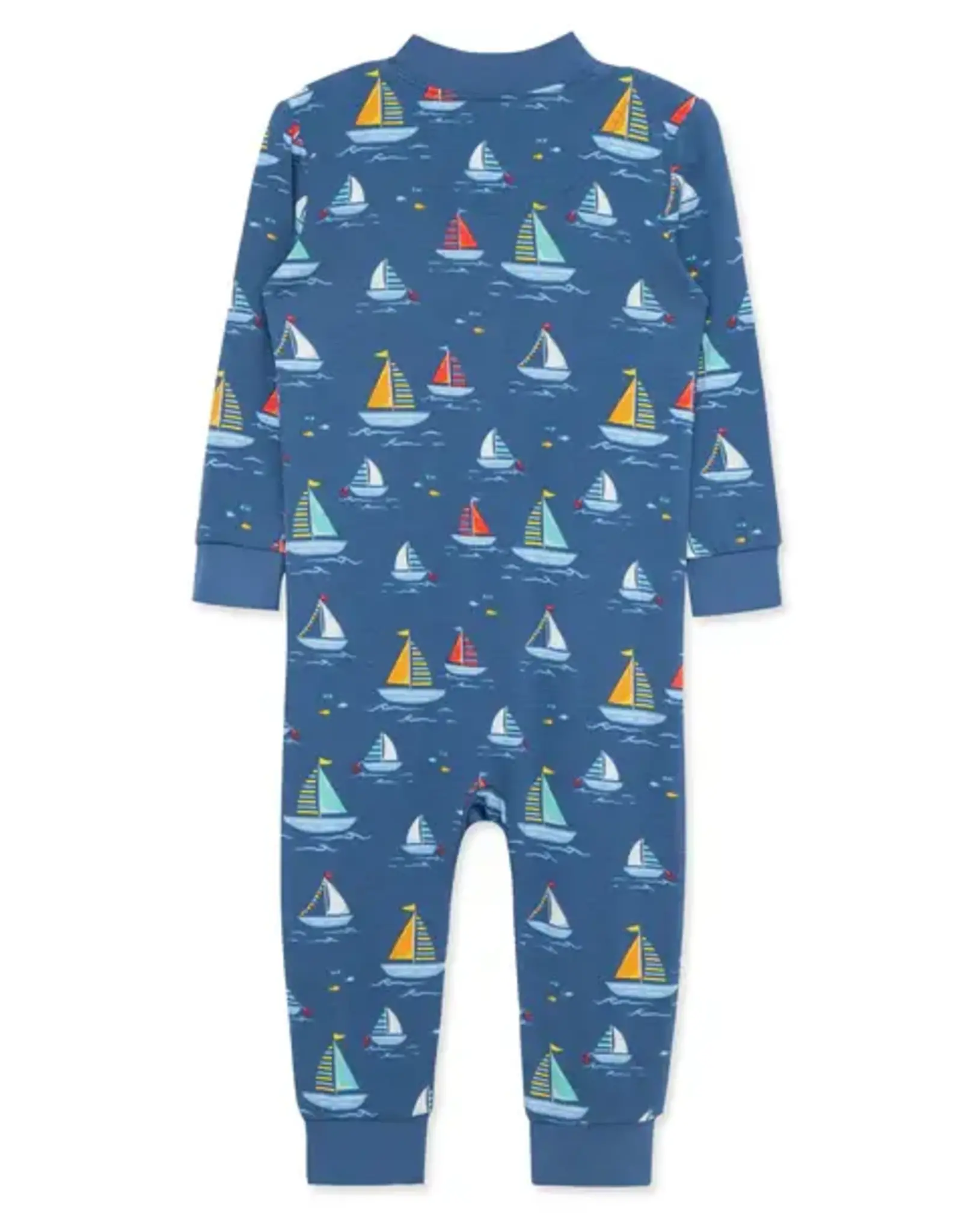 Little Me Sailboat Zip Front Pajama