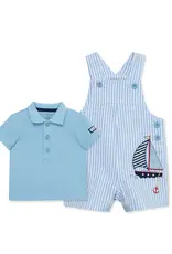 Little Me Sailboat Woven Shortall Set