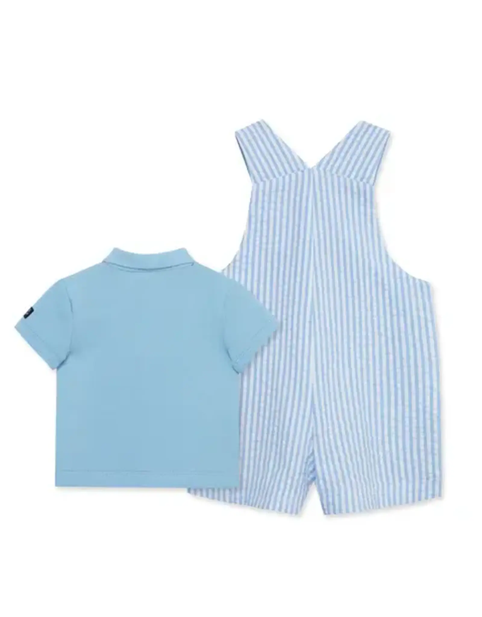 Little Me Sailboat Woven Shortall Set