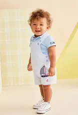 Little Me Sailboat Woven Shortall Set