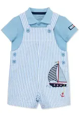 Little Me Sailboat Woven Shortall Set