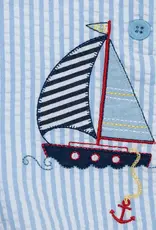 Little Me Sailboat Woven Shortall Set