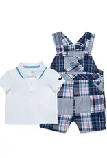 Little Me Patchwork Woven Shortall Set
