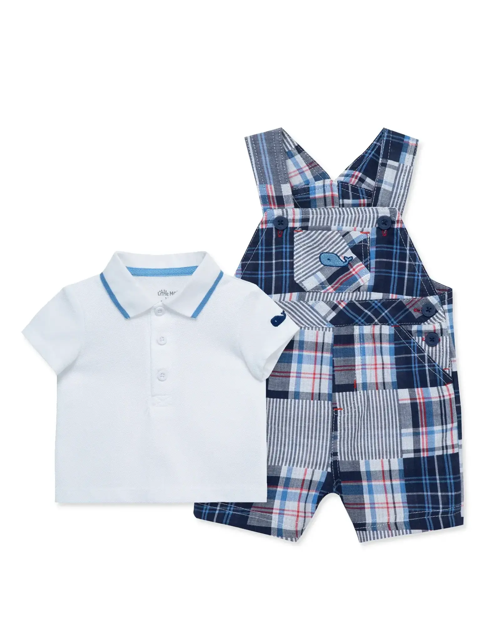 Little Me Patchwork Woven Shortall Set