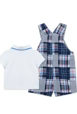 Little Me Patchwork Woven Shortall Set