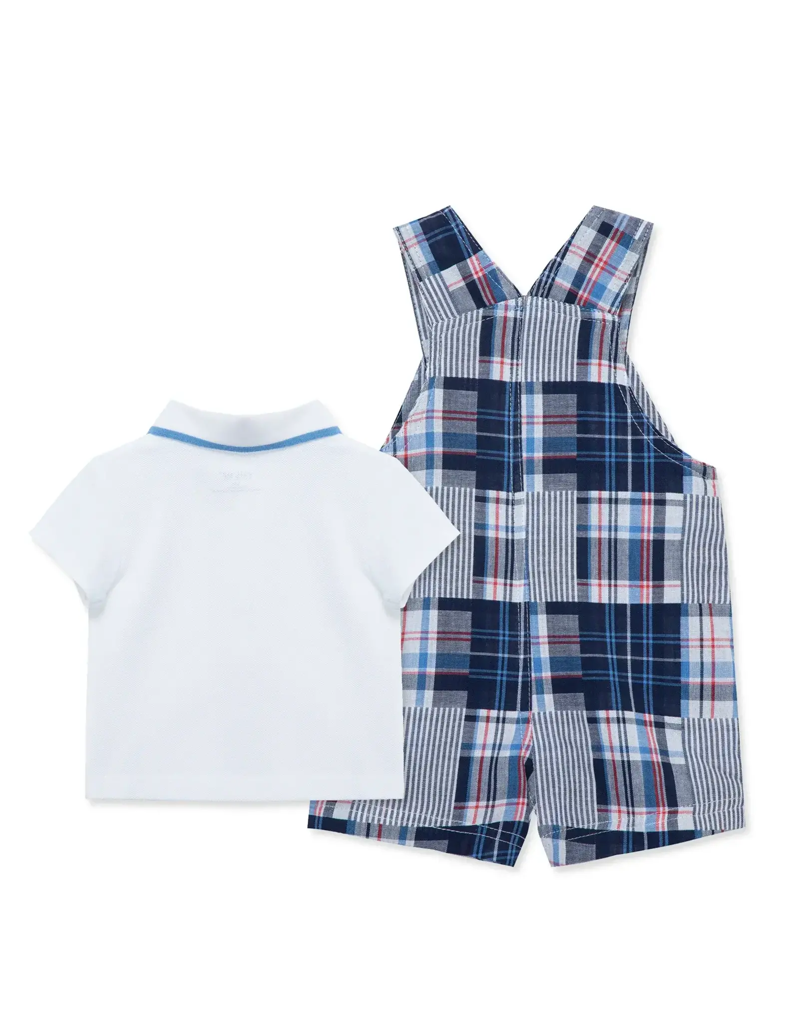 Little Me Patchwork Woven Shortall Set