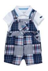 Little Me Patchwork Woven Shortall Set