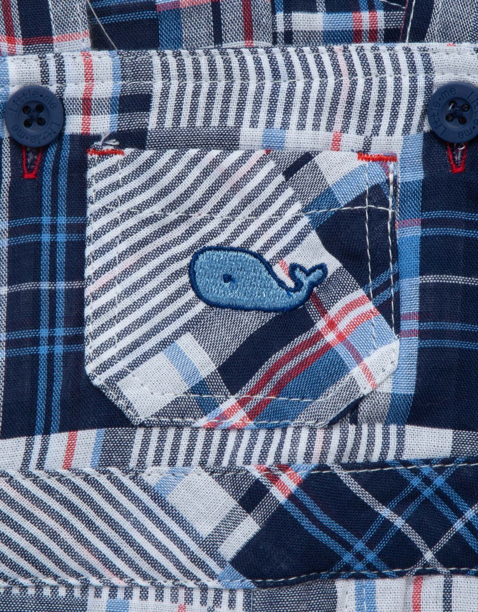 Little Me Patchwork Woven Shortall Set