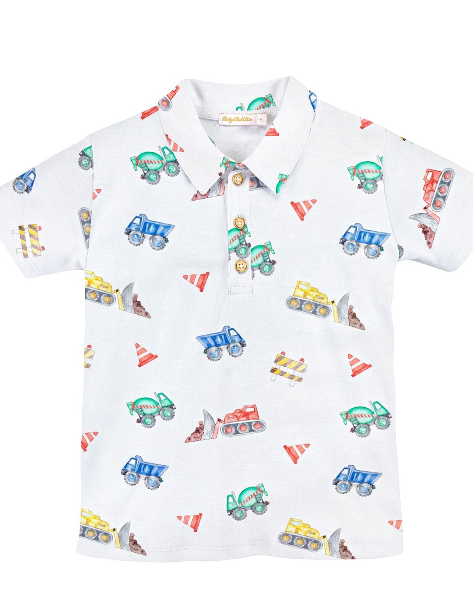 Baby Club Chic Construction Printed Tee w/Collar