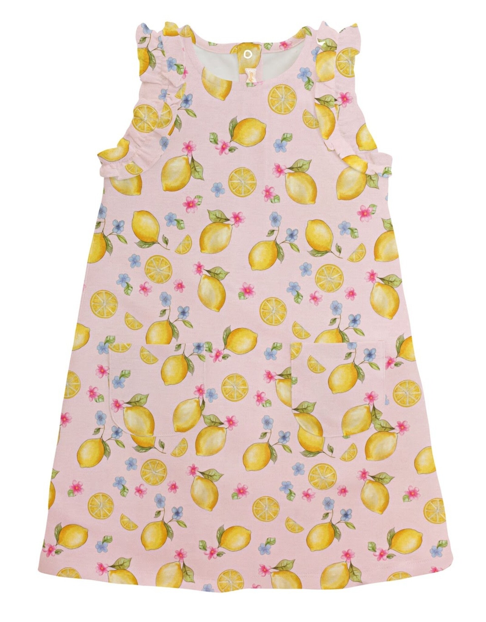 Baby Club Chic Fresh Lemons Printed Dress with Ruffles