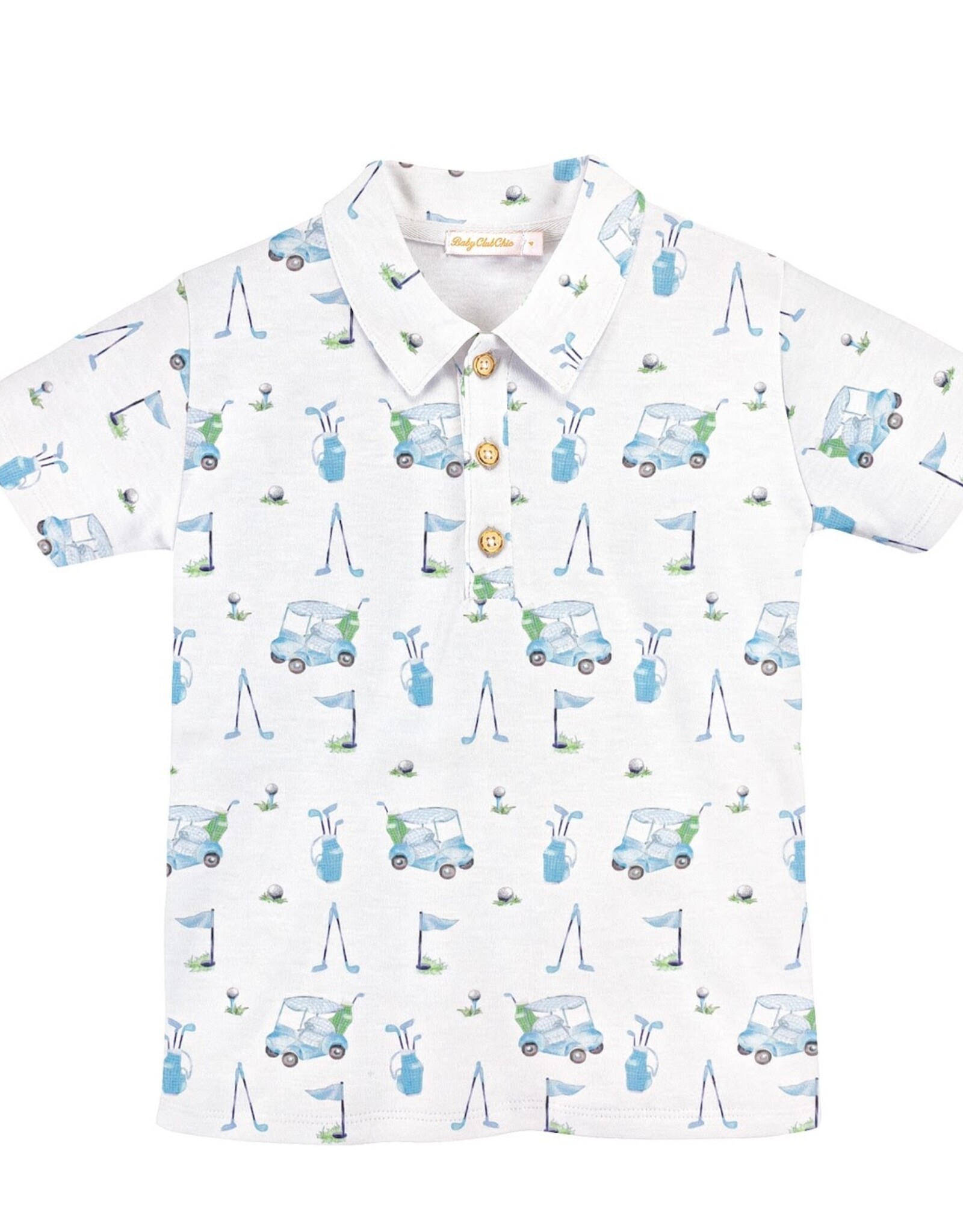 Baby Club Chic Light Blue Golf Polo