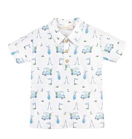 Baby Club Chic Light Blue Golf Polo
