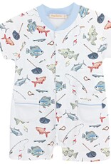Baby Club Chic Fishing Day Printed Romper w/Pockets